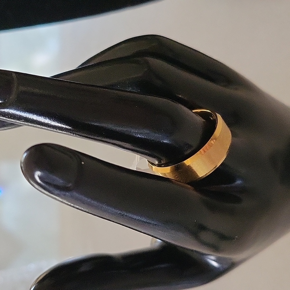 NWOT Brushed Goldtone Stainless Steel Ring